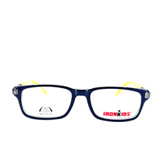 Iron Kids IKB901 Navy Blue Yellow Rectangular Kids Eyeglasses 48[]16 130 mm