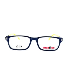 Iron Kids IKB901 Navy Blue Yellow Rectangular Kids Eyeglasses 48[]16 130 mm
