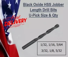 Black Oxide HSS Jobber Length Drill Bits U-Pick-Size/Qty