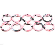 Pack of 10 Pink Camo Military Army ID Dog Tag Rubber Silicone Silencers