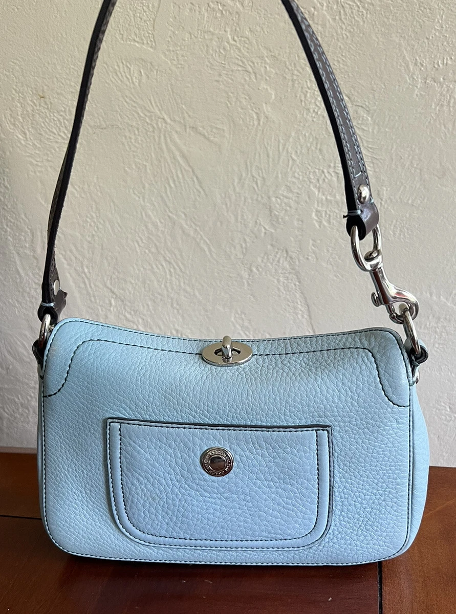 light blue coach shoulder bag