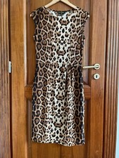 Leopard Print Sleeveless Dress Knee Length (Beige Brown Mix Colour) -XS UK 8/10 
