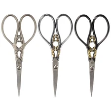 JubileeYarn Embroidery Scissors w/Decorative Cast Handles Scrollwork Motif