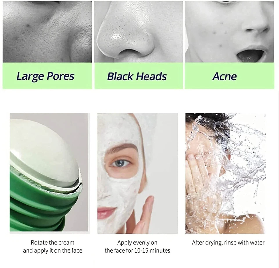 Máscara de arcilla purificadora de té verde barra limpieza facial removedor de acné-elige Foto 4 de 4