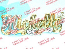 PERSONALIZED 14k GOLD PLATED SINGLE NAME PLATE , ANY NAME FREE CHAIN  FREE SHIP