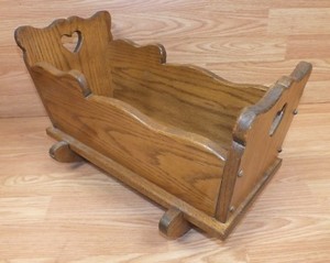 vintage wooden baby cradle