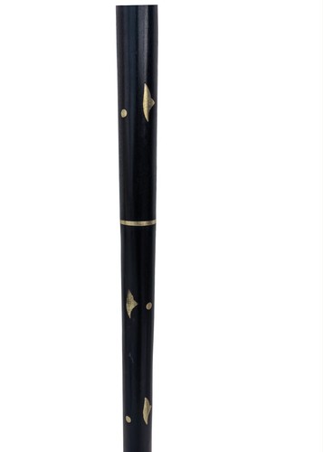 Antique Derby head brass Handle black Innlay foldble Wooden Walking Cane Stick - Picture 14 of 18