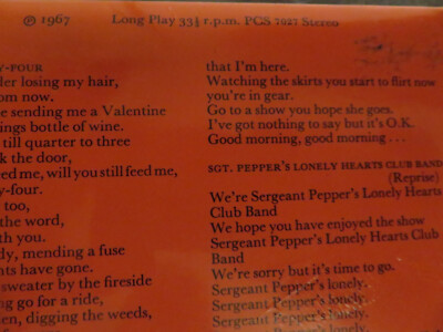 THE BEATLES Sgt. Peppers Lonely Hearts Club Band 1973 UK MISPRINT