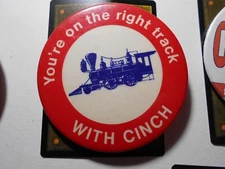 3" Right Track with Cinch unknown office and location cello pinback button