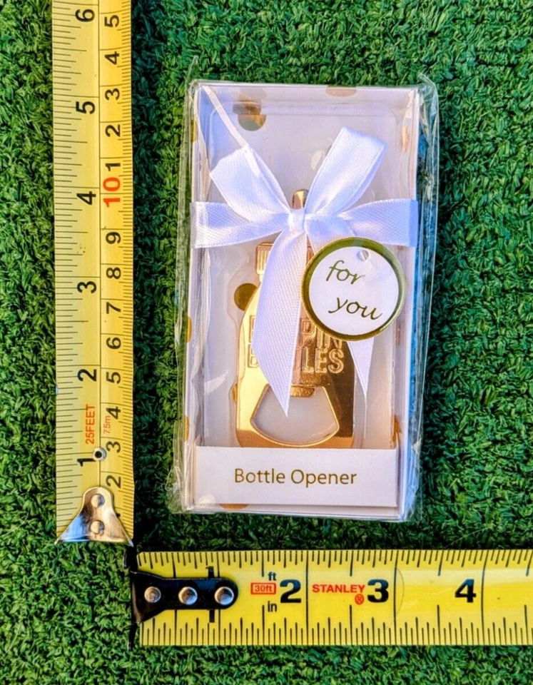 Abridor de biberones Baby Shower género neutro biberones dorados nuevo en paquete Foto 3 de 3