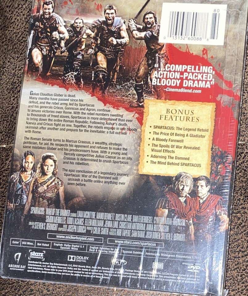 SPARTACUS War of the Damned! The Complete Third Season! Brand New
