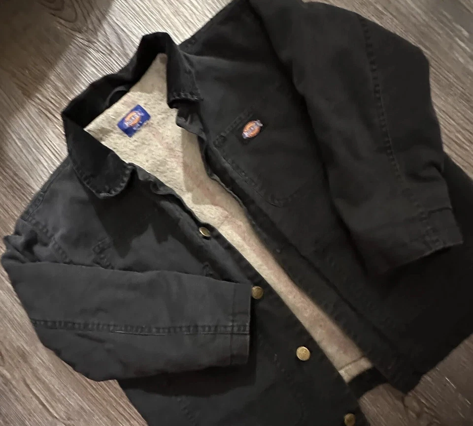 Chaqueta de Trabajo Dickies Detroit De Colección Rara Manta Forrada Negra Ropa de Trabajo Niños 7 Foto 2 de 4