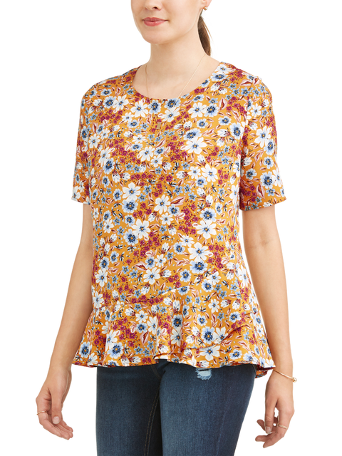 time and tru ruffle sleeve top