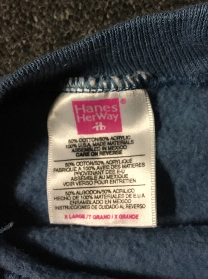 Sudadera De Colección Años 80 Hanes Make A Quilt XL Arte Divertido Humor Pista Grunge Años 90 EE. UU. Foto 3 de 4