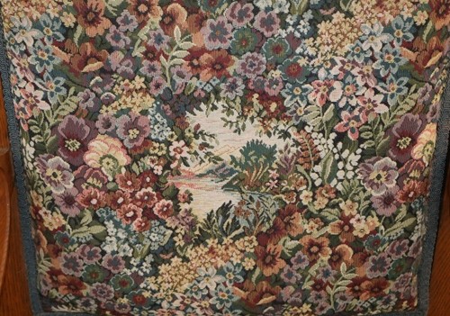 19th Century Tiger Oak Renaissance Revival Needlepoint Throne Office Arm Chair - Picture 13 of 13