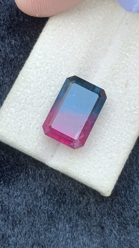 11 CRT Bicolour Natural Tourmaline Earth Mined Unheated Faceted - Picture 2 of 3