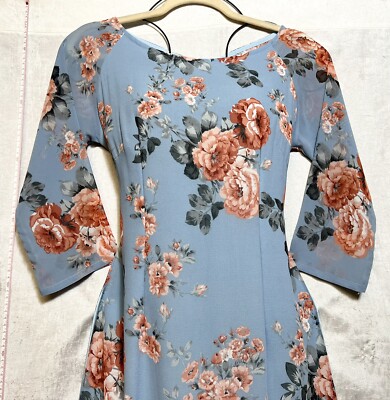 Ao Dai AT-889 Lua Chiffon 4 Tà Size XXL Xanh Hoa Hong   Co Thuyen Tay Lung