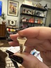 Vintage Art Deco 10k Solid Gold  “JPR” Signet Ring With Diamond 3.2g Size 5.5 — photo 7