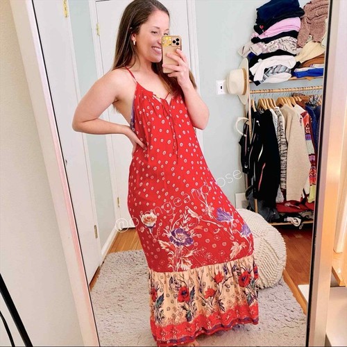 Anthropologie Maeve Red Purple Layered 