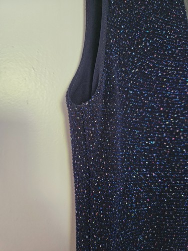 Lipsy London Blue Sparkle Split Long Womens Ladies Party Dress Size 8 - Picture 4 of 14