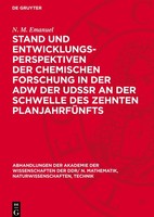 Stand Und Entwicklungsperspektiven Der Chemischen Forschung In Der Adw Der Udssr