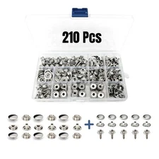 Stainless Steel Snaps, 210Pcs Marine Grade 15mm Snap Button Mixed with Screws...