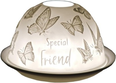 Cello Special Friend Schmetterling Porzellan Teelicht Kuppel