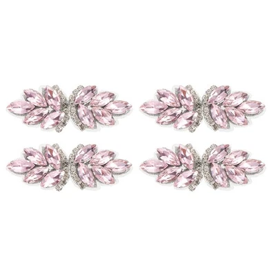 4Pcs Patch Paillettes Cristal Perle Rose/Argent Blanc Décoration - Photo 1/4