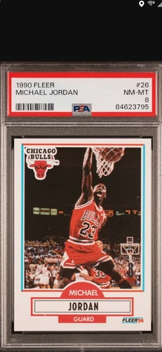 1990 FLEER  MICHAEL Jordan Basketball Card #26 - PSA 8 NM-MINT