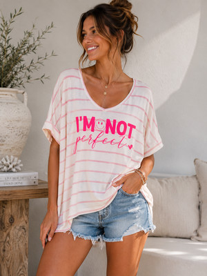 I   am Not Perfect Statement Shirt Oversize 38 40 42 44 46 48 NEU Made in Italy