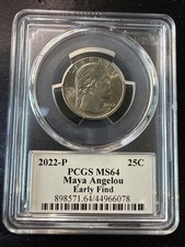 2022-P Maya Angelou Quarter PCGS MS64 25c Early Find AA5