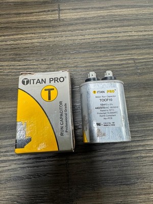 Titan Pro Motor Run Capacitor Oval 10 MFD 440/370 VAC TOCF10