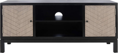 Stylish  Ajana TV Stand for 55'' TVs - Black & Greige with Storage