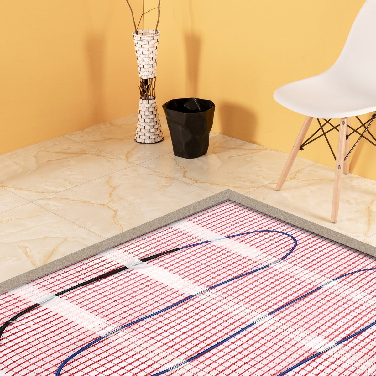 Red Heat Mat Kit, Floor Heating System, Heating Floor Mat AC 90