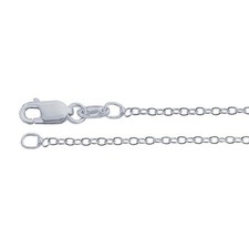 16" Sterling Silver 1.3mm Oval Cable Chain Necklace