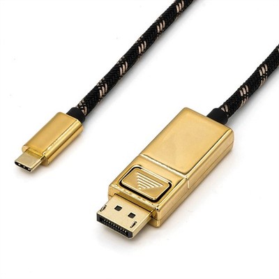 USB Typ C - DisplayPort Adapterkabel Gold, v1.2, Stecker/Stecker, 1 m