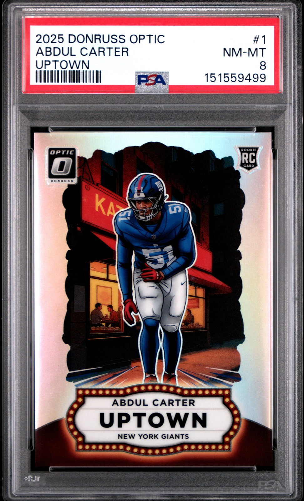 2025 PANINI DONRUSS OPTIC UPTOWN #1 ABDUL CARTER PSA 8
