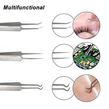 3pcs Acne Clip Facial Pimple Comedone Nippers Curved Straight Blackhead EGXR