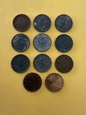 11 - 1 Rappen Switzerland Coins 1941, 1942, 1943, 1944, 4-1946, 1948, 1949, 1963