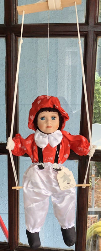 Miss Valentina Limited Edition Doll on Swing BVI  Hand Painted "I Love You"