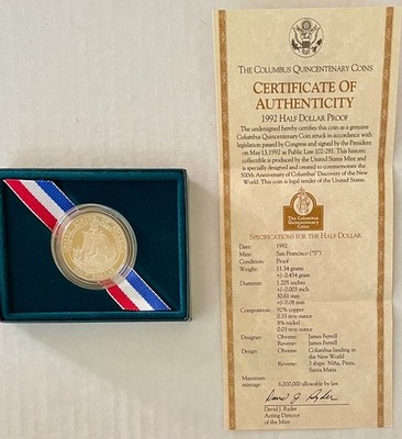 1992-S Columbus Quincentenary 500th Anniversary Proof Coin with