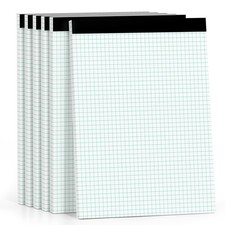 Graph Paper Pads 8.5 x 11, 4x4 Graph Ruled, 6 Pack 1/4 Graph Paper Notebooks,...