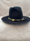 Reproduction Civil War Officer Black Slouch Hat Dirty Billy Size 7