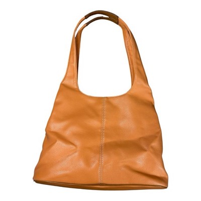 Nine West Peach Faux Leather Shoulder Hobo Bag Zip Top Multi Compartment
