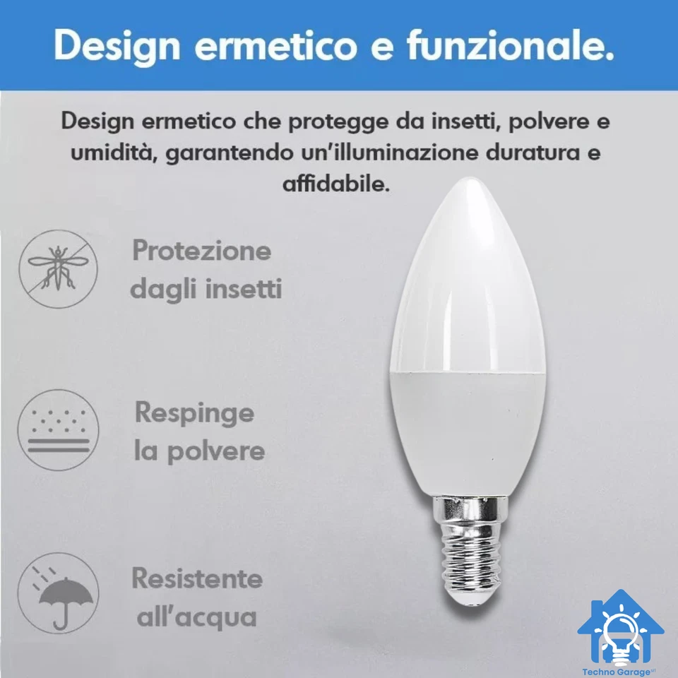 10 LAMPADINE LED E14 A CANDELA da 3W 6W 9W 12W 15W GARANZIA 12 MESI - Immagine 2 di 4
