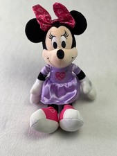 Disney Just Play Valentines Minnie Mouse " 11 Plush Wearing Purple Dress