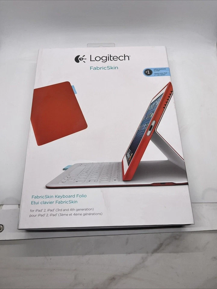 原装罗技 FabricSkin 键盘对开式 适用于 Apple iPad、iPad 2、橙色 — 第 2/4 张图片