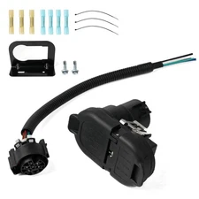 7 Way Trailer Tow Hitch Wiring Plug Receptacle Connector Harness In... Fast Ship