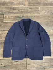 harris wharf london mens jacket blazer wool cotton blue sz50