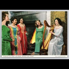 Vintage Postcard Bunratty Ireland Traditional Irish Singers Unposted Scenic View